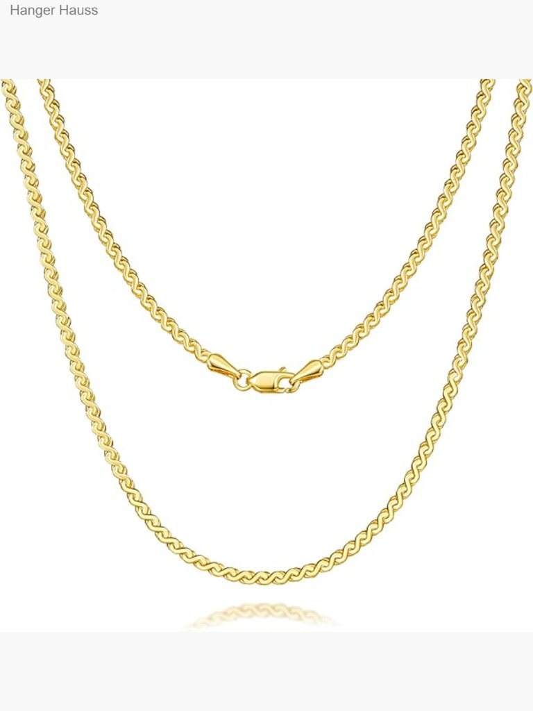 14k Gold Plated Dainty Chain Necklace Unisex Hip Hop Style 1624 In